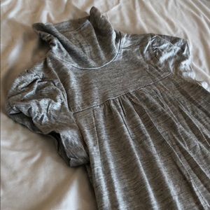 Grey Poofy sleeves Turtle neck top